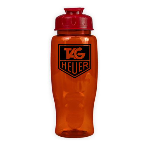 Poly-Pure with Flip Lid 27oz Translucent Orange/Red
