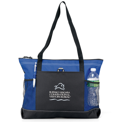 Select Zippered Promotional Tote Blue