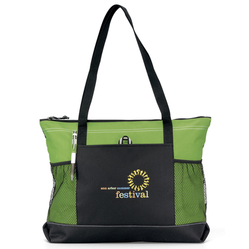 Select Zippered Promotional Tote Lime