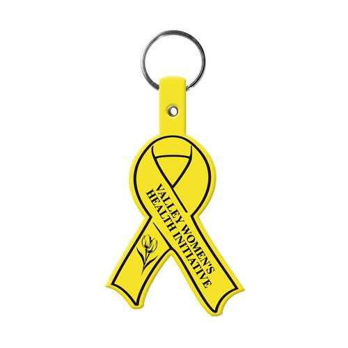 Awareness Ribbon Flexible Keytag Yellow