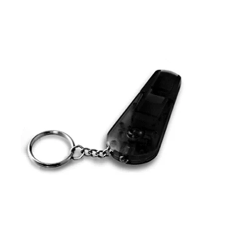 Custom Whistle Keychain with LED Black