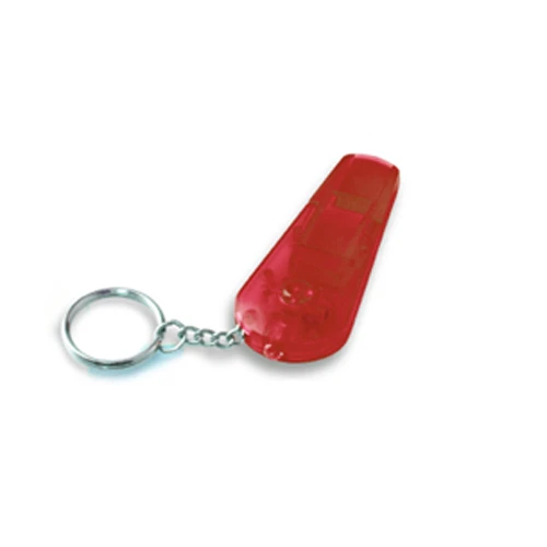 Whistle Keychain with LED Translucent Red