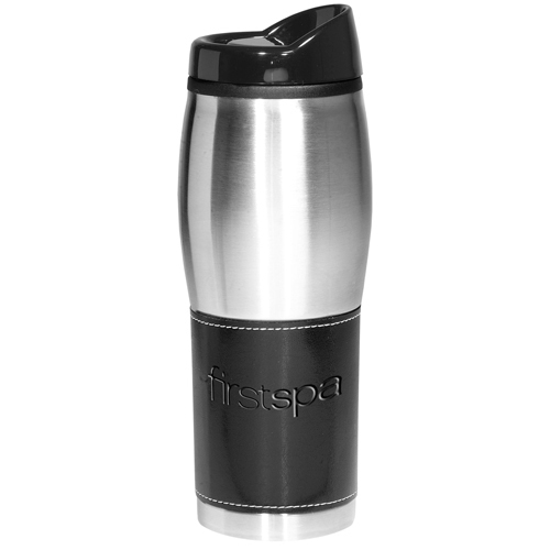 Leather-Wrapped Tumbler Black