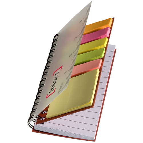 Pocket Jotter with Stickies Red