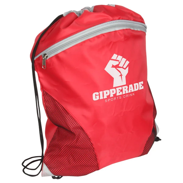 Cyclone Mesh Curve Drawstring Backpack Red