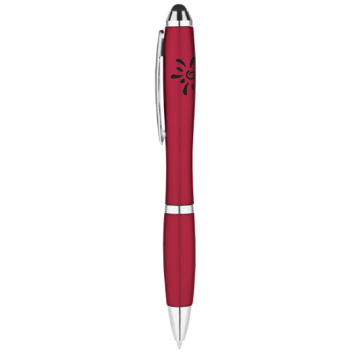 Metallic Curvaceous Stylus Gel Pen Red