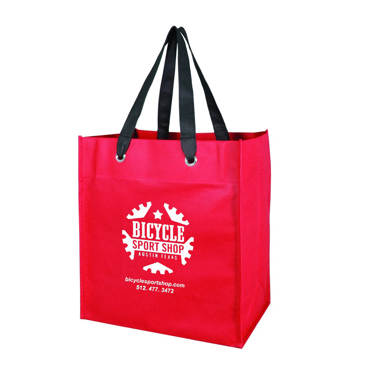 Monte Oversized Grocery Tote with Grommet Red