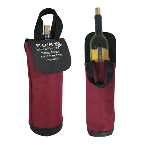 The Vineyard Single Bottle Wine Tote Burgundy
