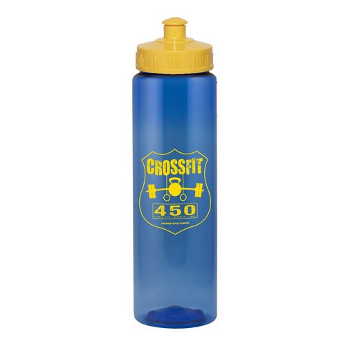 Liberty Plastic Bottle - 25 Ounce Translucent Blue/White
