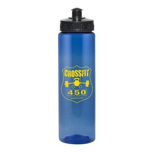 Liberty Plastic Bottle - 25 Ounce Translucent Blue/Black