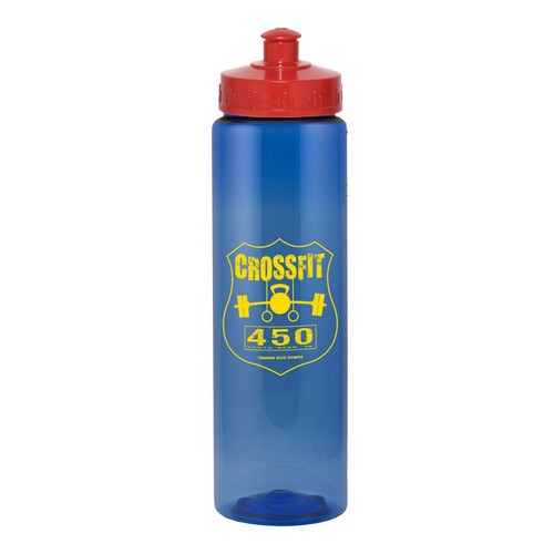 Liberty Plastic Bottle - 25 Ounce Translucent Blue/Red