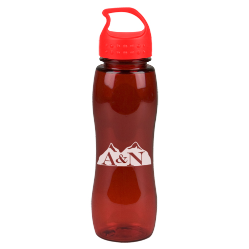 Poly-Pure Slim Grip Bottle with Crest Lid Red/Red