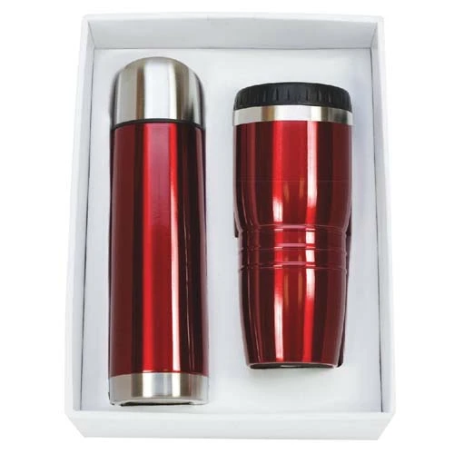 Stainless Steel Tumbler and Thermos Set Red
