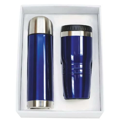 Stainless Steel Tumbler and Thermos Set Blue
