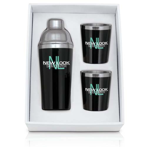 Cocktail Shaker and Tumblers Black
