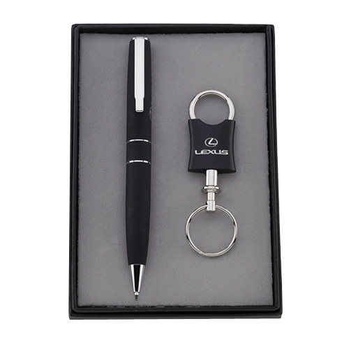 Pen and Pewter Keychain Set