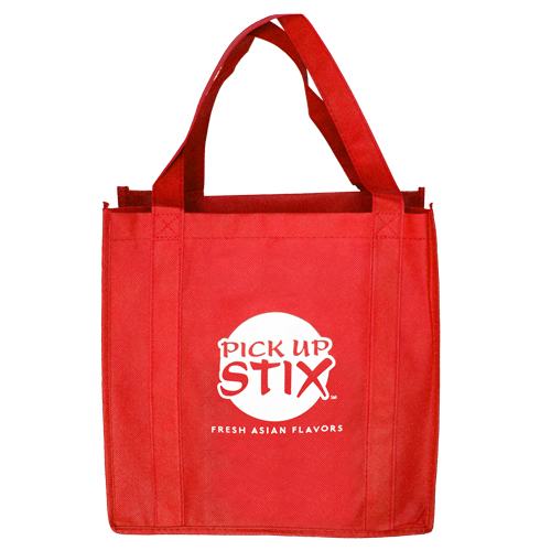 Non-Woven Custom Grocery Tote  Red