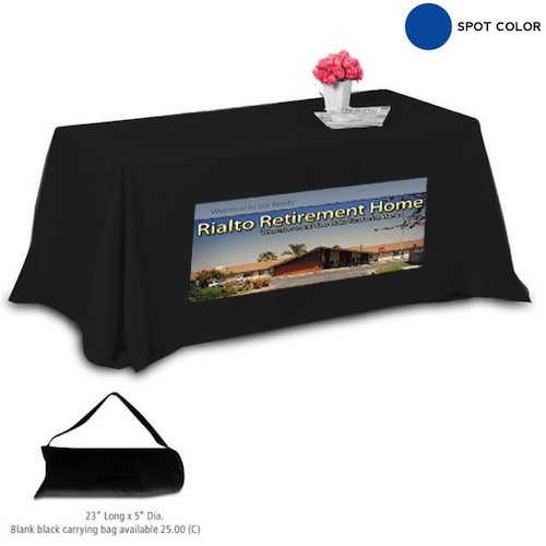 Throw Style 4-Sided Table Cover - 8FT (4 Color Process) Black