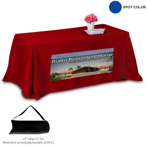 Fitted Styles 4-Sided Table Cover - 6FT (4 Color Process) Red