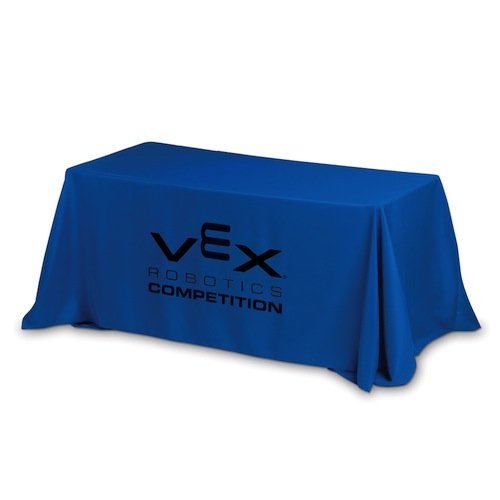 Throw Style 3-Sided Table Cover - 6FT (4 Color Process) Royal