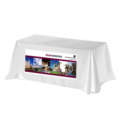 Throw Style 3-Sided Table Cover - 8FT (4 Color Process) White