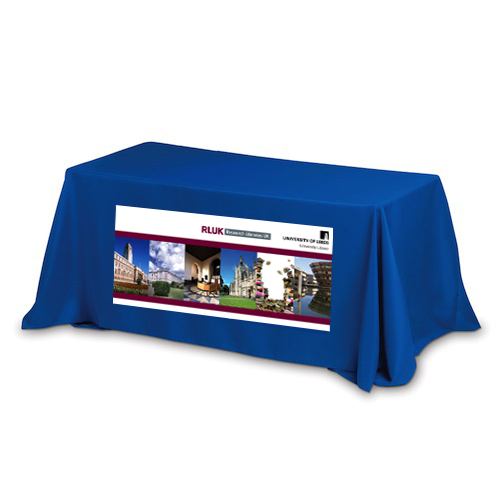 Throw Style 3-Sided Table Cover - 8FT (4 Color Process) Royal