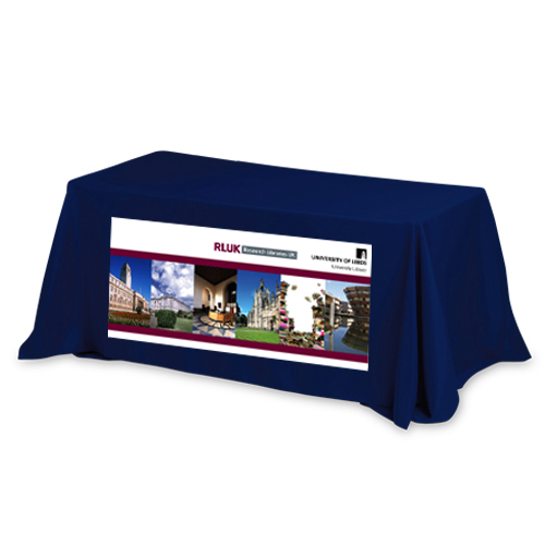 Throw Style 3-Sided Table Cover - 8FT (4 Color Process) Navy