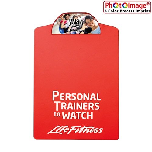 Letter Size Clipboard with Clip Imprint (4 Color Process) Translucent Red