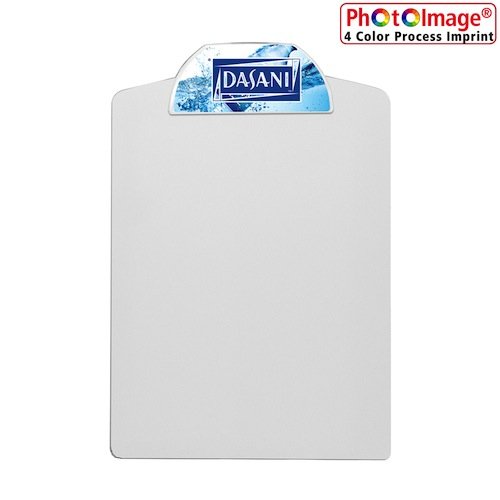 Letter Size Clipboard with Clip Imprint (4 Color Process) White
