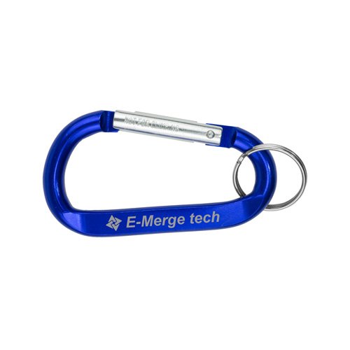 Carabiner with Split Ring - Large Blue