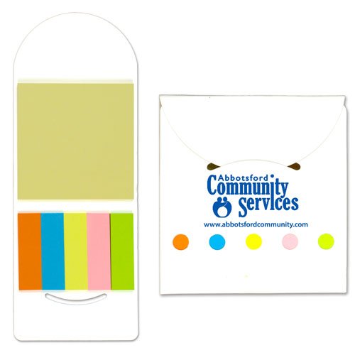 Custom Recycled Sticky Note/Flag Book White