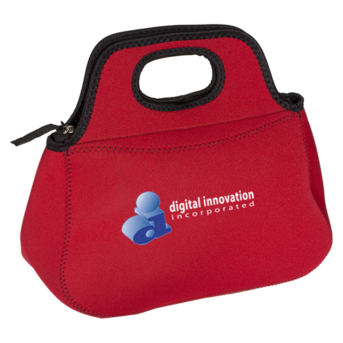 Zippered Neoprene Lunch Tote Red