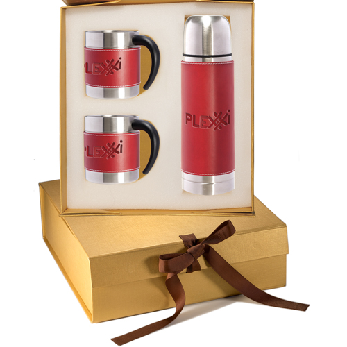 Tuscany™ Coffee Cup & Thermos Set Red