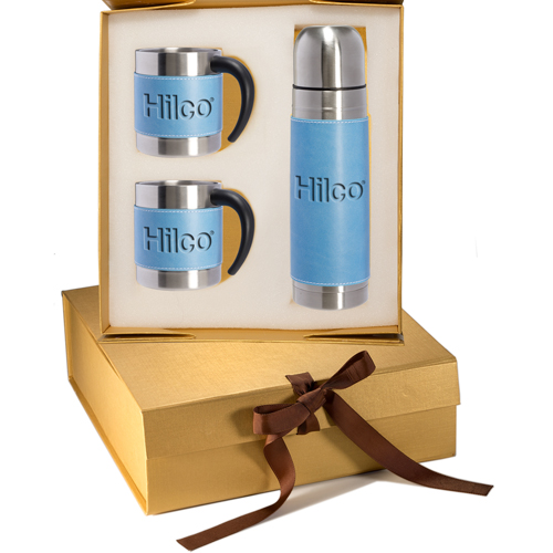 Tuscany™ Coffee Cup & Thermos Set Light Blue