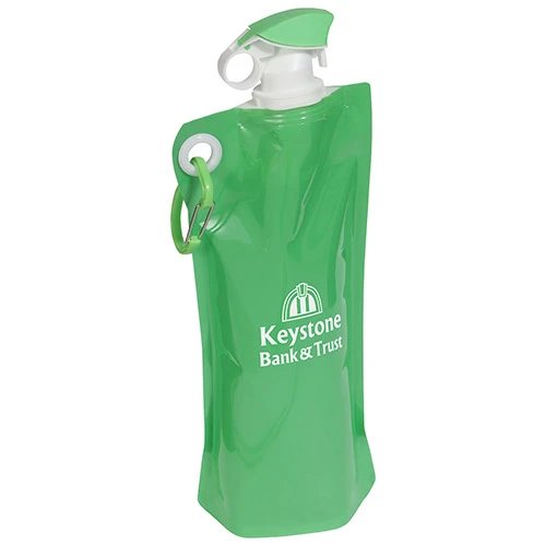 Flip Top Folding Water Bottle Green