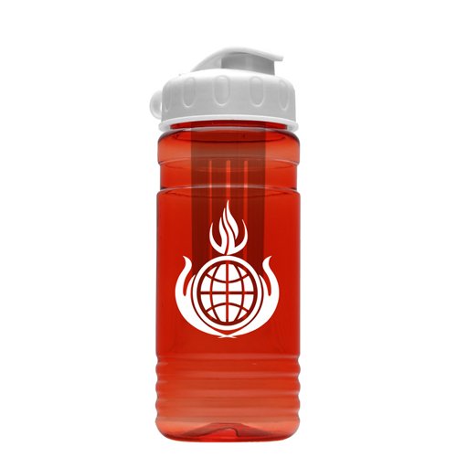 Tritan Infuser Bottle 20 oz Transparent Red/White