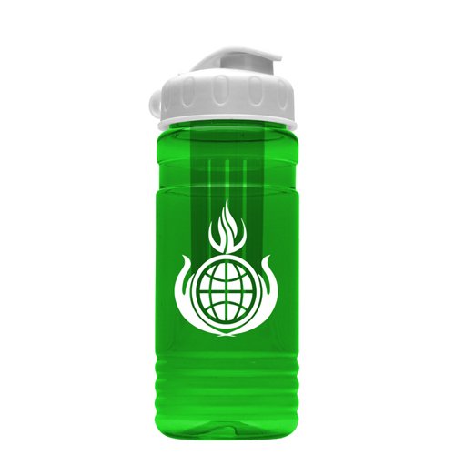 Tritan Infuser Bottle 20 oz Transparent Green/White Lid