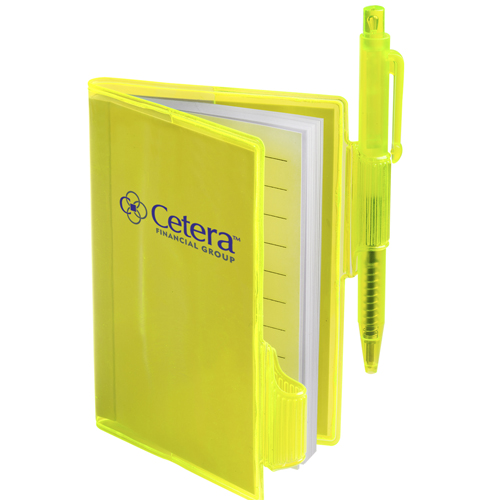 Clear-View Mini Notebook with Pen Translucent Yellow