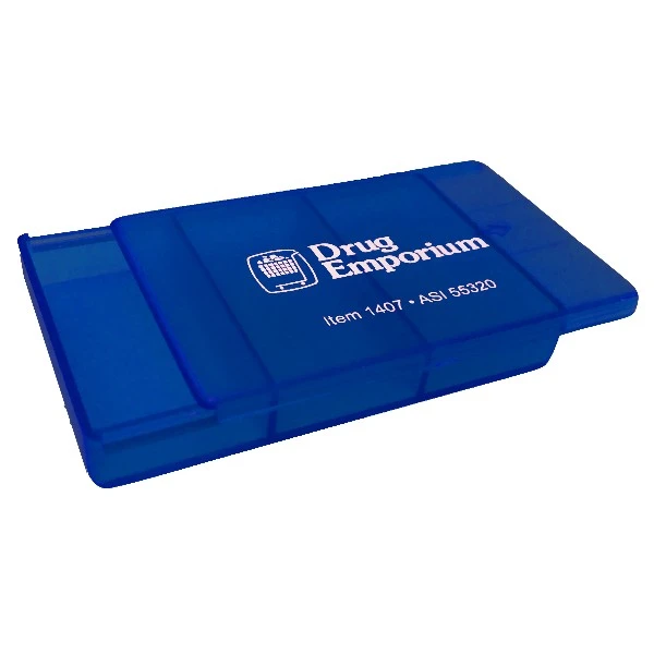 Pill Box with Slide-Top Cover Blue