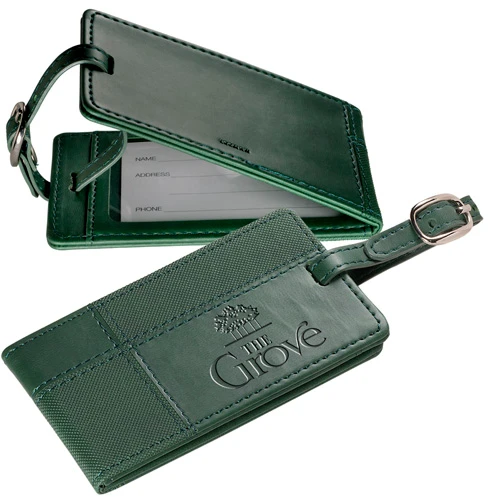 TuscanyTM Duo-Textured Luggage Tag Green