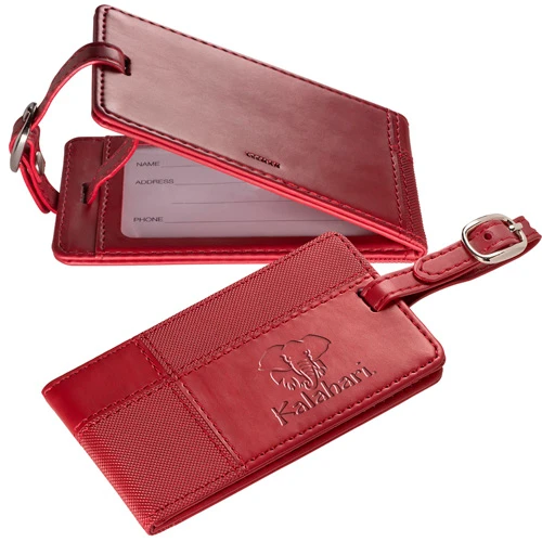 TuscanyTM Duo-Textured Luggage Tag Red