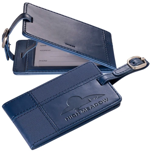 TuscanyTM Duo-Textured Luggage Tag Navy