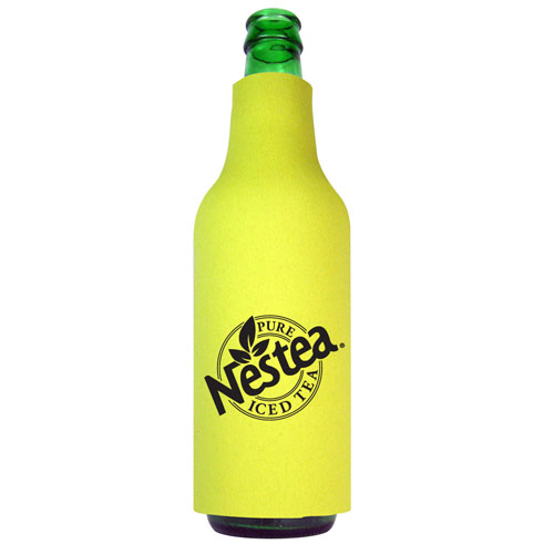 Custom Slide Over Bottle Cooler (2 Sides)  Yellow