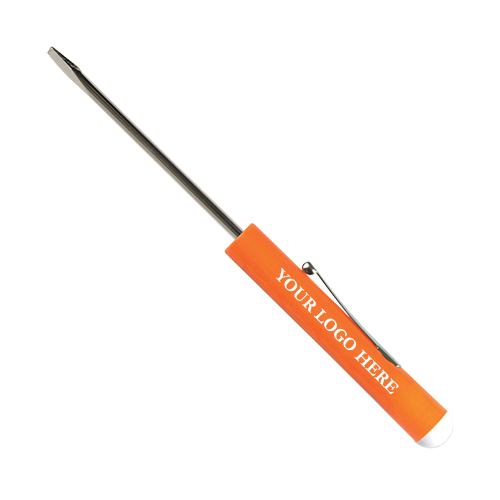 Standard Blade Screwdriver with Button Top Orange