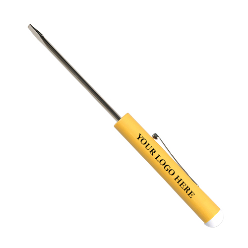 Standard Blade Screwdriver with Button Top Yellow