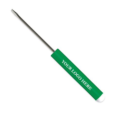Standard Blade Screwdriver with Button Top Green