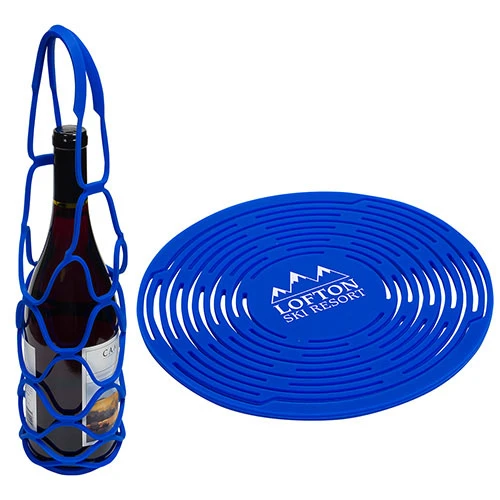 Convertible Silicone Bottle Carrier Blue