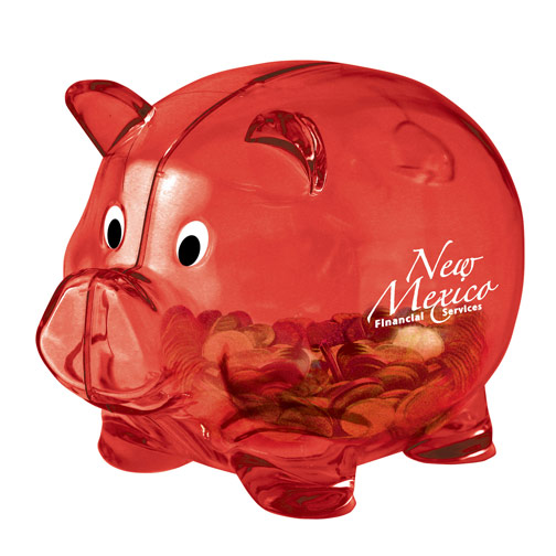 Mr. Piggy Bank Translucent Red