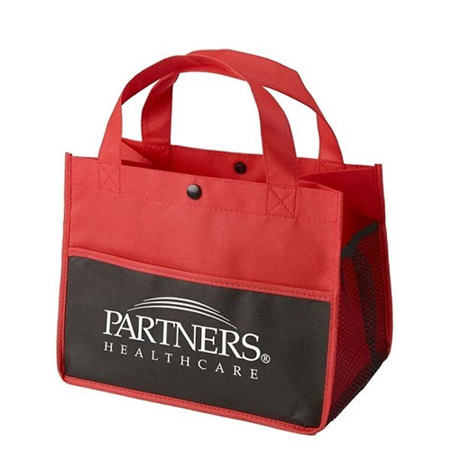 Mini Snap Non-Woven Lunch Tote Red