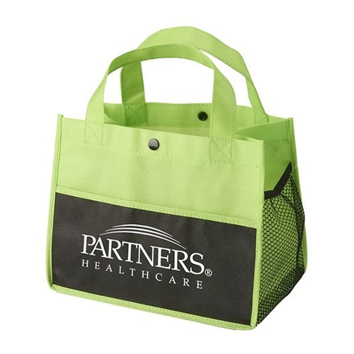 Mini Snap Non-Woven Lunch Tote Lime Green